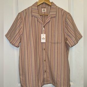 Marine Layer NWT Caleb Resort Shirt in Warm Multi-Stripe